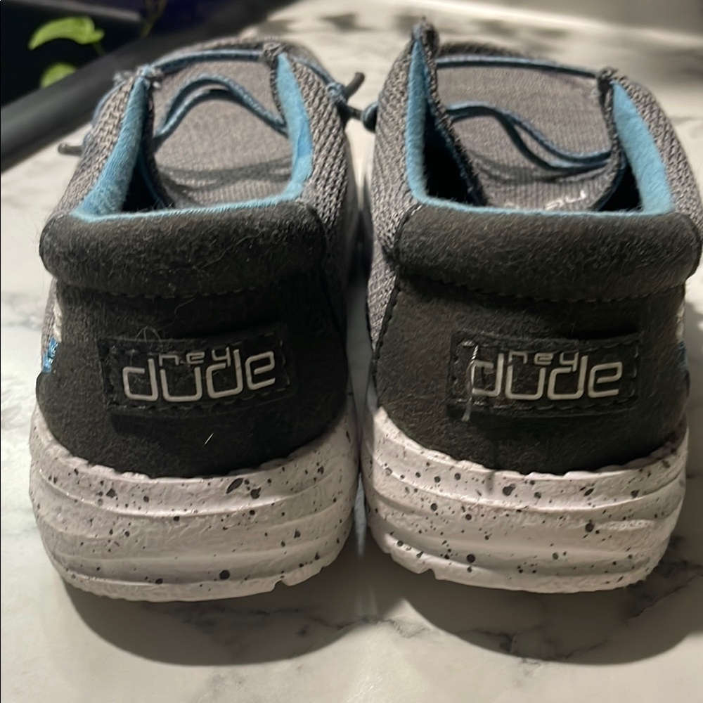 Hey Dude Gray and Blue Kids Shoes - Picture 3 of 5